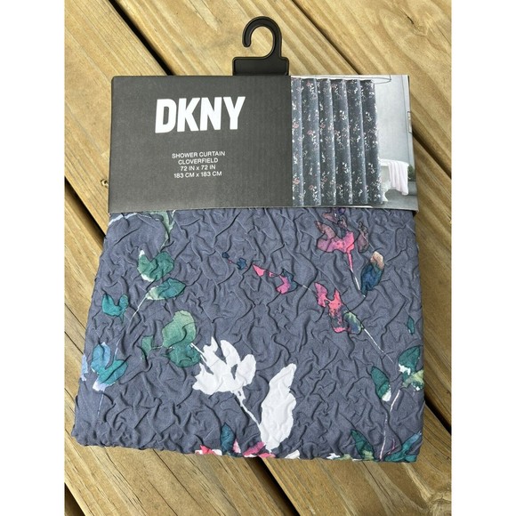 Dkny Bath Dkny Floral Shower Curtain Cloverfield Textured Blue Pink